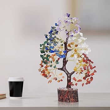 ❤️月月祈りヒーリング❀特大size Amazon.co.jp: YATSKIA 7チャクラ 生命の樹、クリスタルと